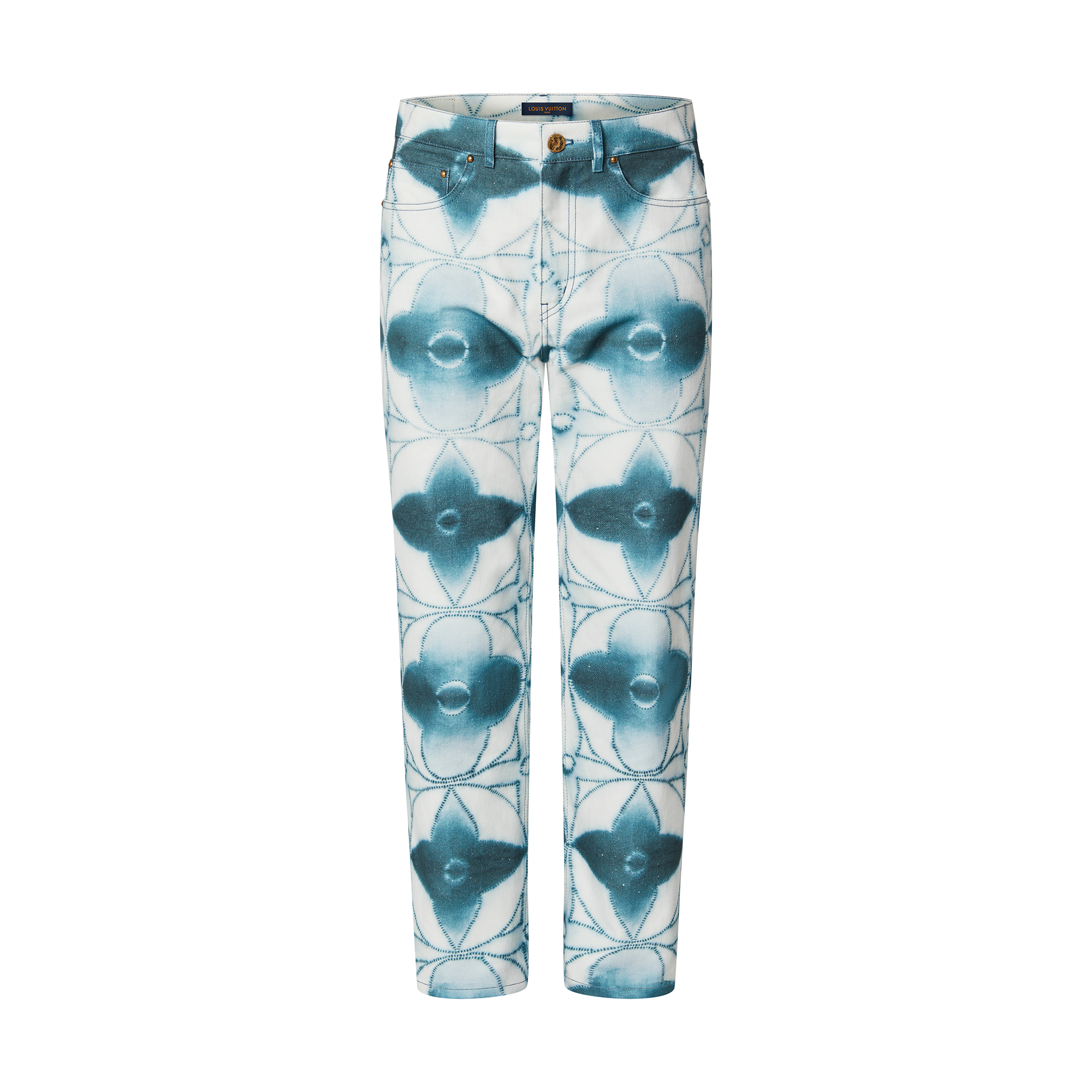 Monogram Shibori Printed Denim Regular Pants Ready to Wear